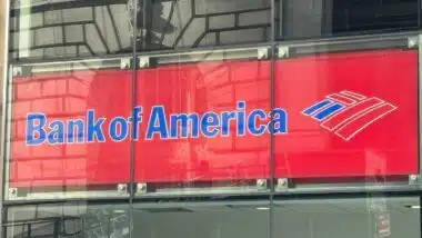 sign or lettering of Bank of America