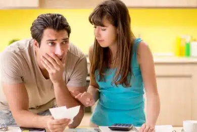 Young family struggling with personal finance