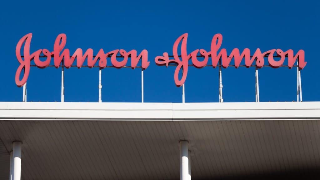 johnson & johnson logo on building.