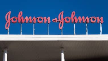 johnson & johnson logo on building.