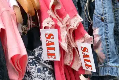 Kids Fashion labelled by a sale sign