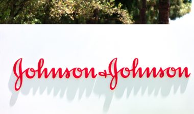 Johnson & Johnson sign at multinational corporation office in Silicon Valley.
