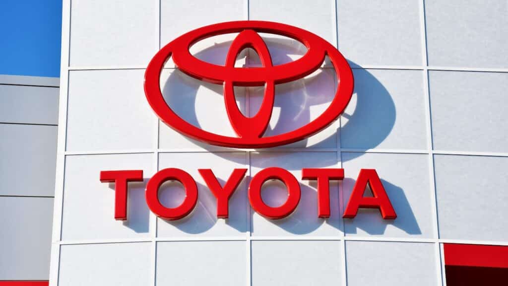 Logo sign of Toyota car dealer
