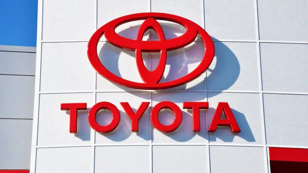 Logo sign of Toyota car dealer