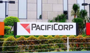 PacifiCorp signboard. is an electric power company in the western United States owned by Berkshire Hathaway Energy