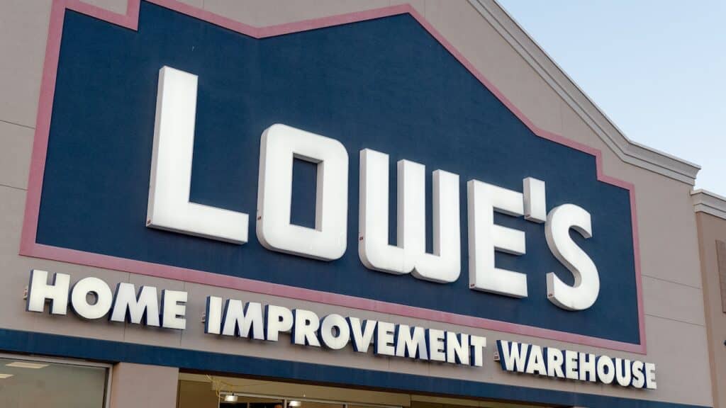 View at the Lowe’s store sign