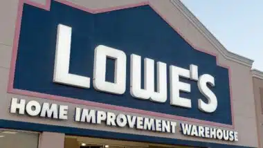 View at the Lowe’s store sign
