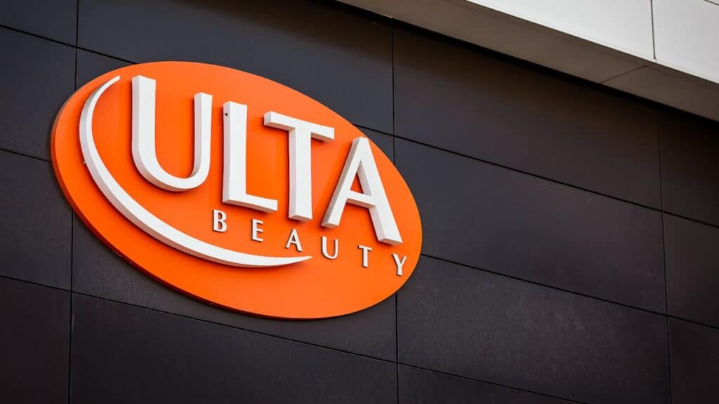 ULTA Beauty logo sign on the facade of the company store