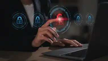 Cyber ​​security risk and data breach concept.