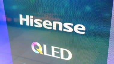 Modern flat-screen Hisense QLED tv for