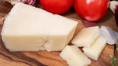 Pieces of matured pecorino romano