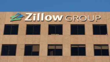 Zillow Group sign is seen at its office in Irvine, California