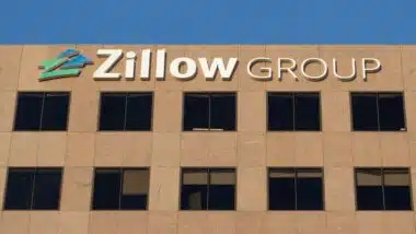 Zillow Group sign is seen at its office in Irvine, California