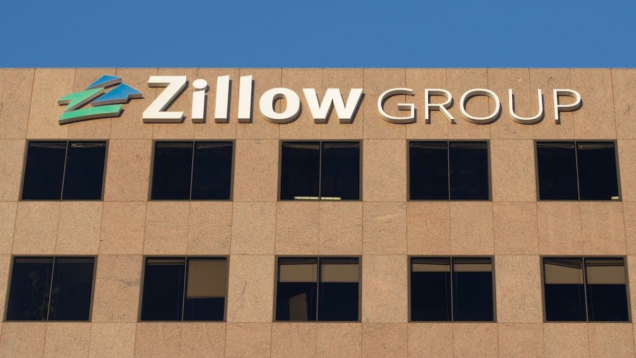 Zillow Group sign is seen at its office in Irvine, California