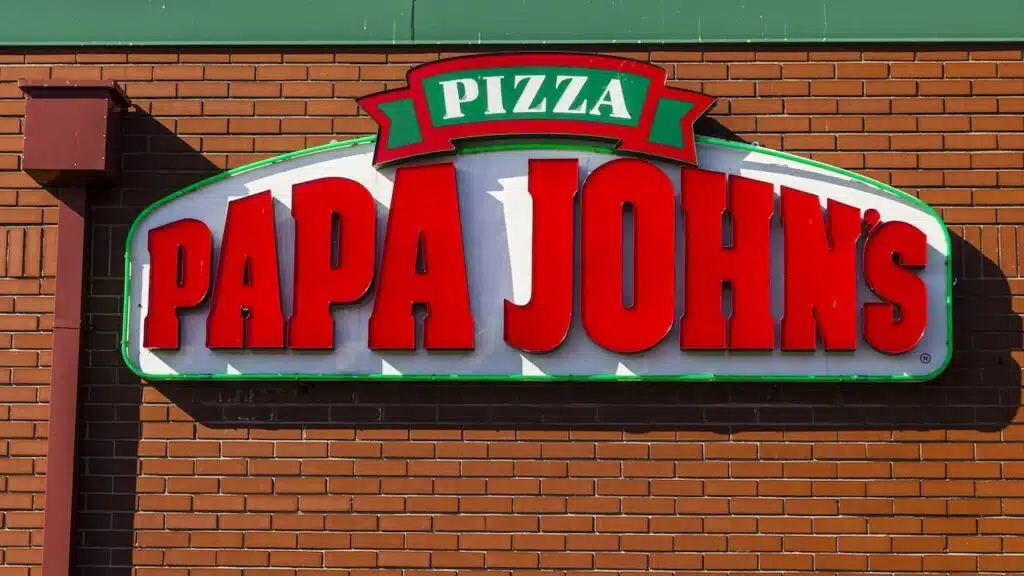 Papa John's Take-Out Pizza Restaurant sign