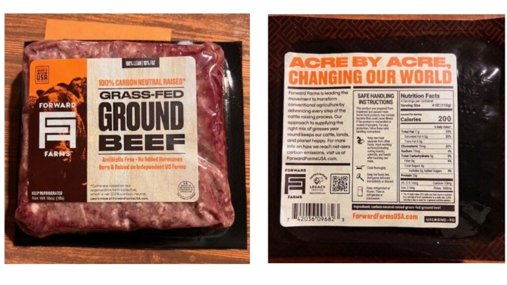 image of recalled beef packaging