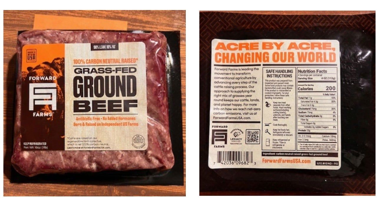 image of recalled beef packaging