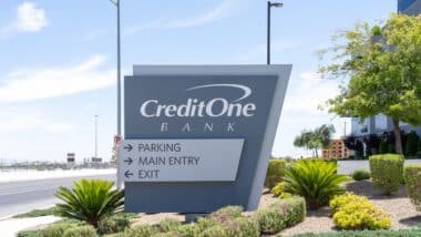 Credit One Bank sign at the headquarters in Las Vegas, Nevada, United States