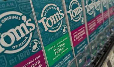 The Original Tom's Of Maine Toothpaste Boxes Packages on Shelf at Whole Foods