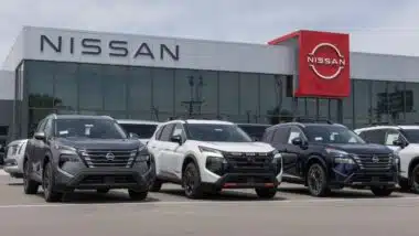 Nissan Rogue display at a dealership.
