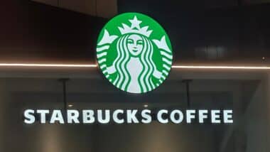 Starbucks coffee brand logo on store