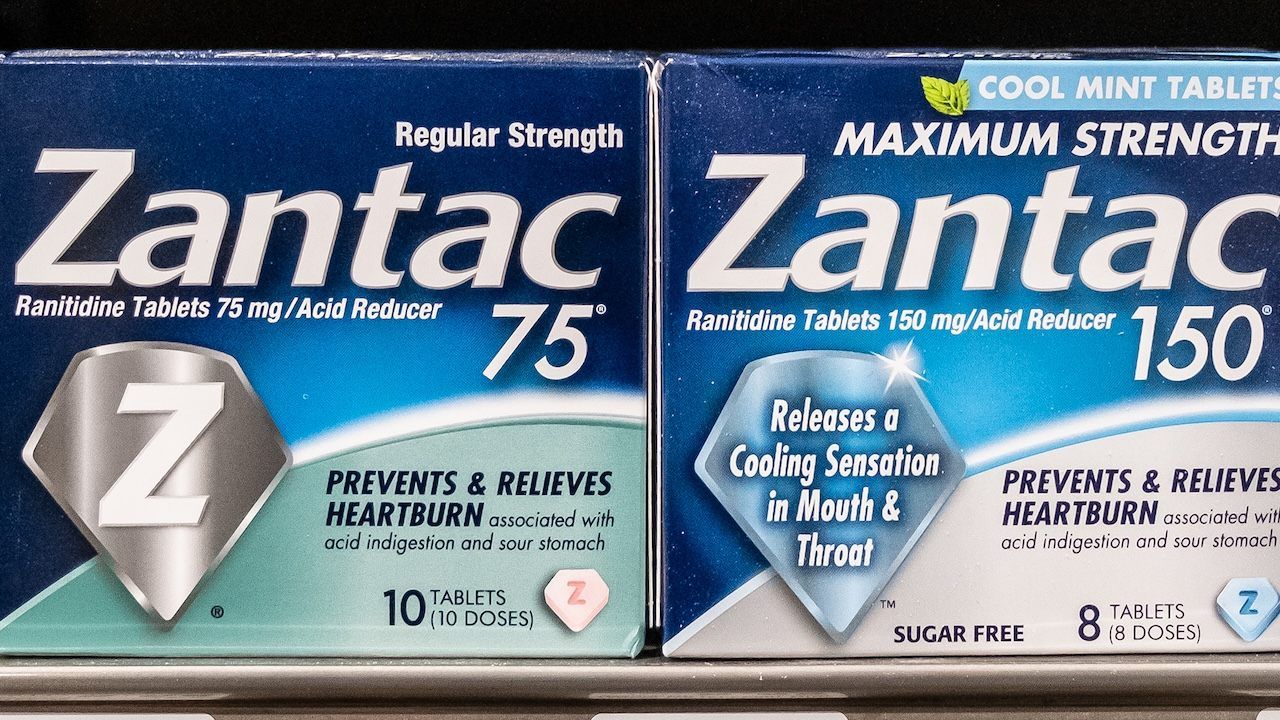 Boxes of Zantac 150 and 75 ranitidine tablets acid reducer