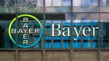 Bayer AG sign on corporate building