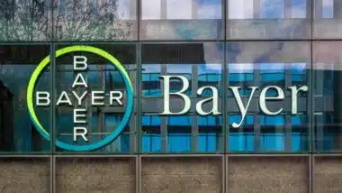 Bayer AG sign on corporate building