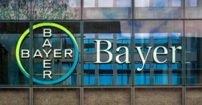 Bayer AG sign on corporate building