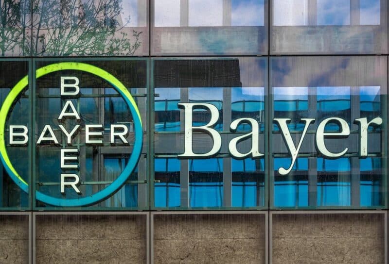 Bayer AG sign on corporate building