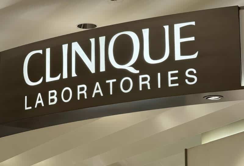 Clinique Laboratories brand logo store sign