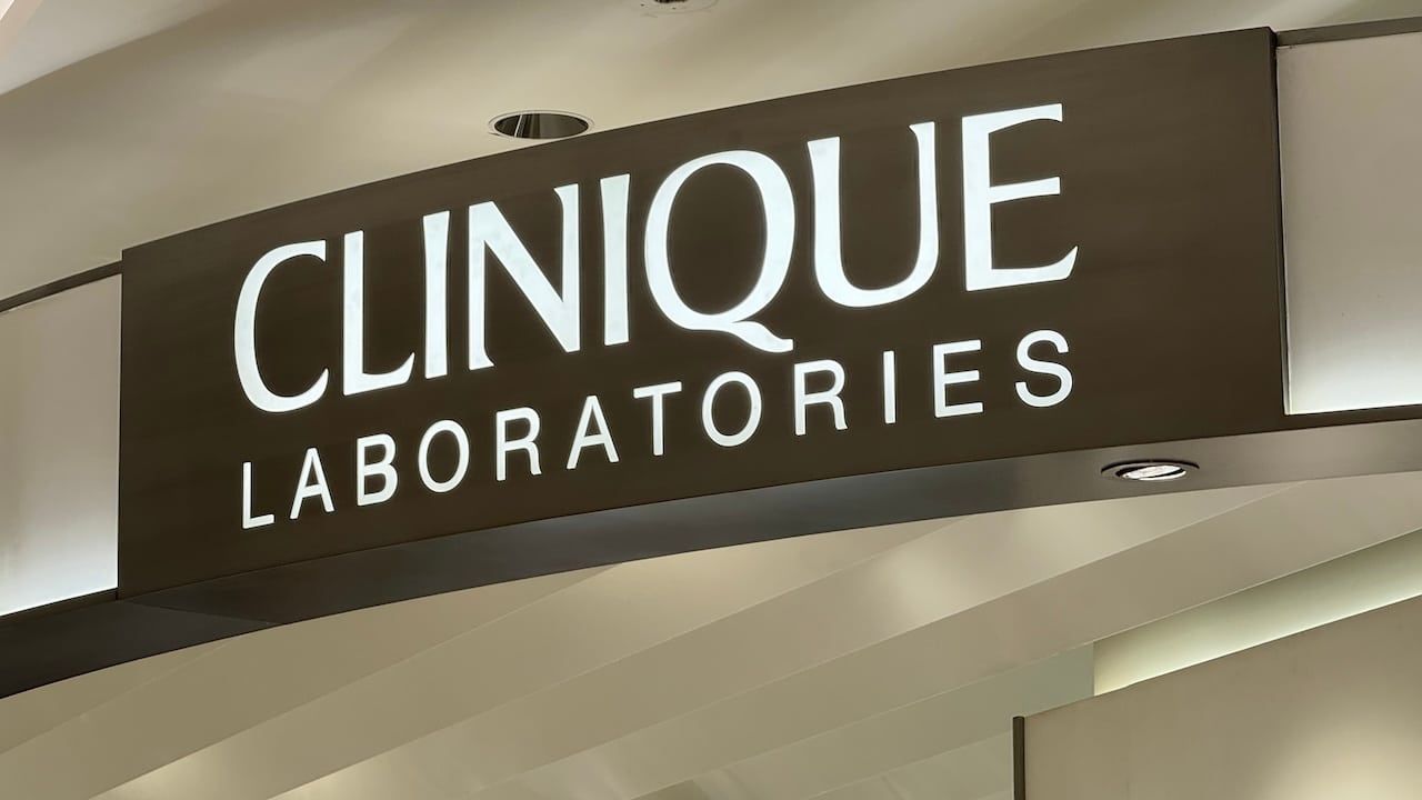 Clinique Laboratories brand logo store sign