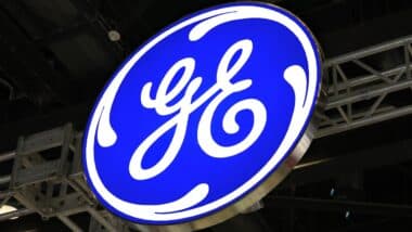 General Electric brand sign.