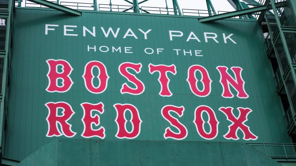 The historic architecture of the Fenway Park stadium in Boston, MA, USA,