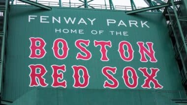The historic architecture of the Fenway Park stadium in Boston, MA, USA,