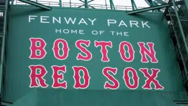 The historic architecture of the Fenway Park stadium in Boston, MA, USA,