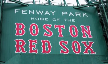 The historic architecture of the Fenway Park stadium in Boston, MA, USA,