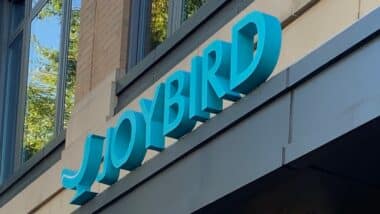 JOYBIRD retail brand logo sign at store entrance