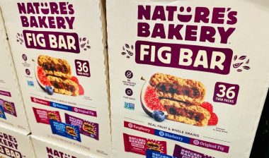 Nature's Bakery Fig Bars boxes with 3 different flavors.