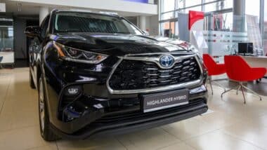 Toyota Highlander Hybrid presented in the car showroom