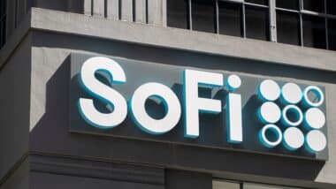 SoFi logo is seen at its headquarters in San Francisco, California. SoFi Technologies, Inc.