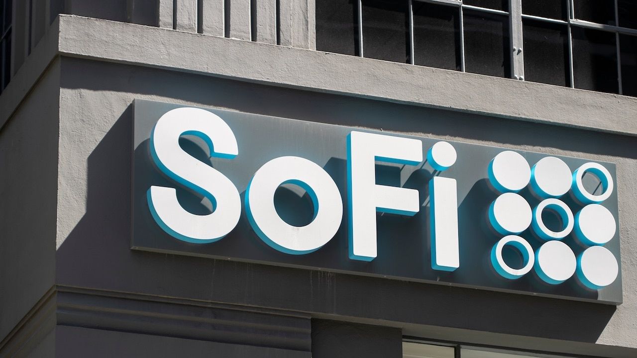 SoFi logo is seen at its headquarters in San Francisco, California. SoFi Technologies, Inc.