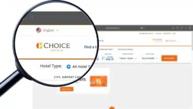 Illustrative Editorial of choice hotels website homepage.