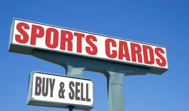 Sports cards hobby buy and sell sign
