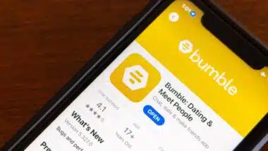 Bumble app seen in App Store on iPhone screen.