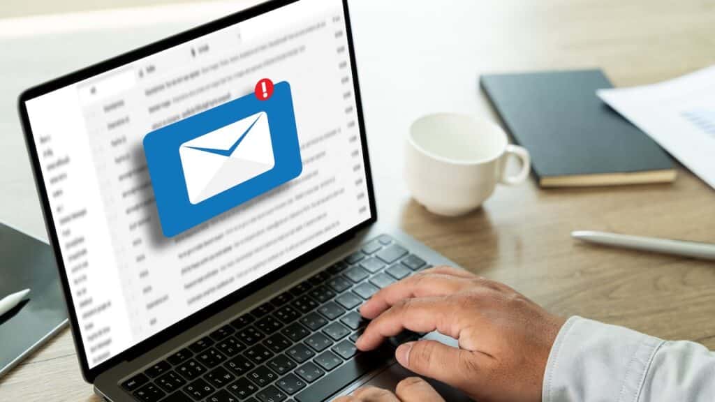 check email inbox New email notification concept