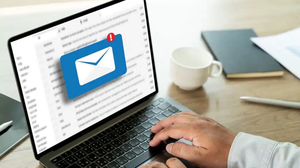 check email inbox New email notification concept