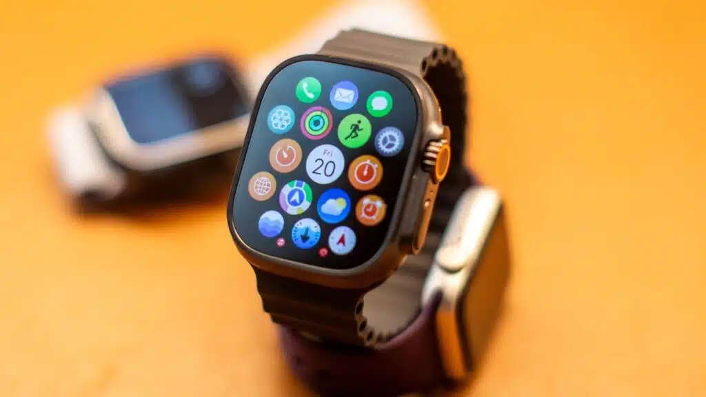 Apple Watch Series 10 models are displayed at the Apple store