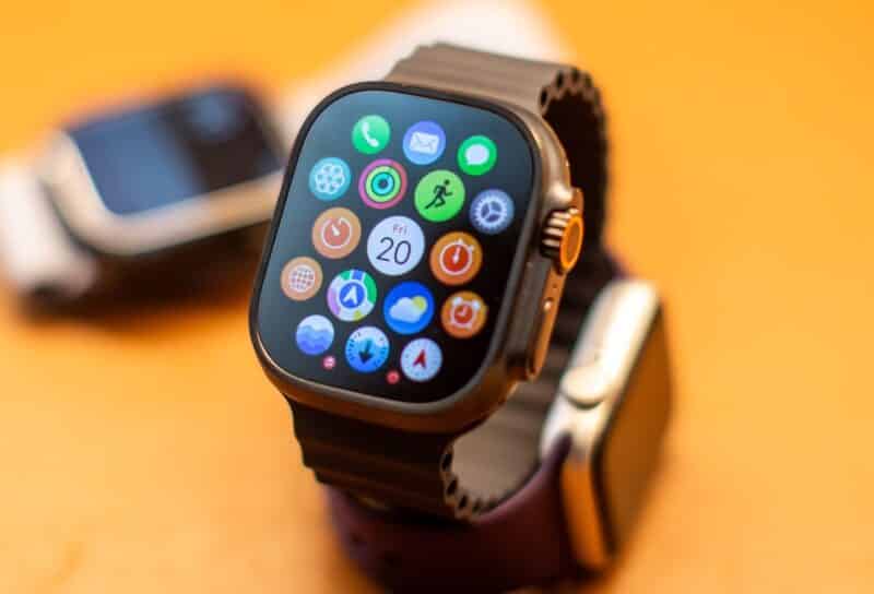 Apple Watch Series 10 models are displayed at the Apple store