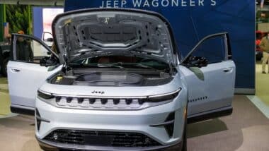 New jeep Wagoneer S concept displayed at Detroit auto show in Michigan.